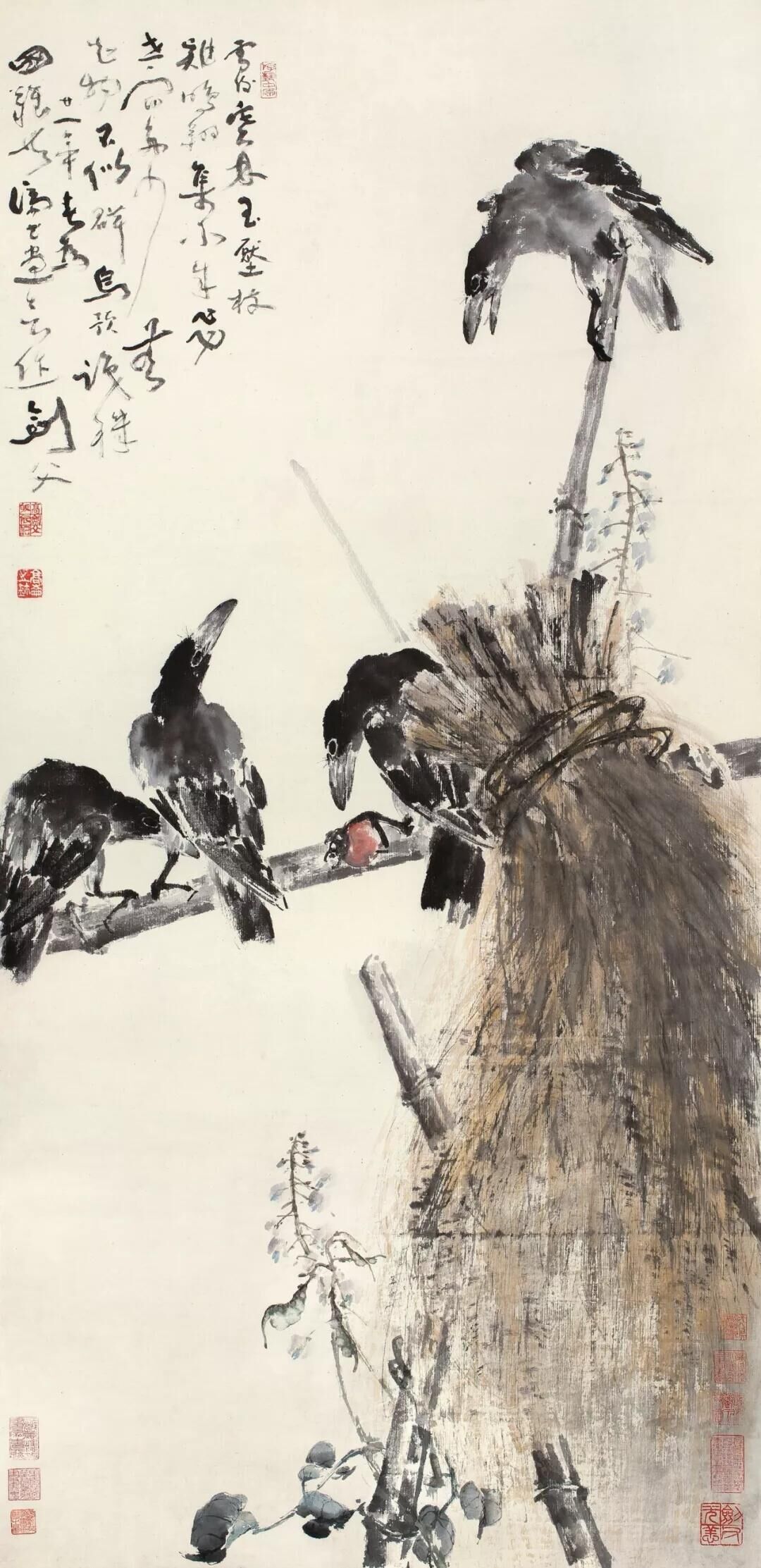 高劍父《雪后寒鴉》