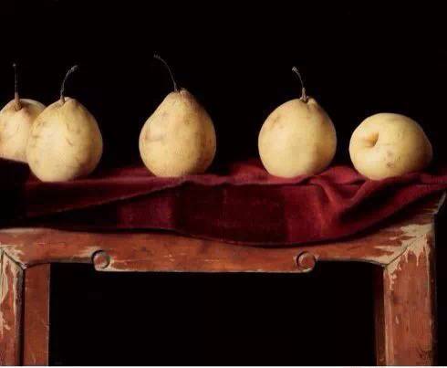 冷軍寫實(shí)油畫靜物作品《梨》