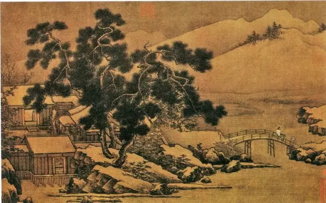 山水畫意境:宋 劉松年 四景山水之冬景