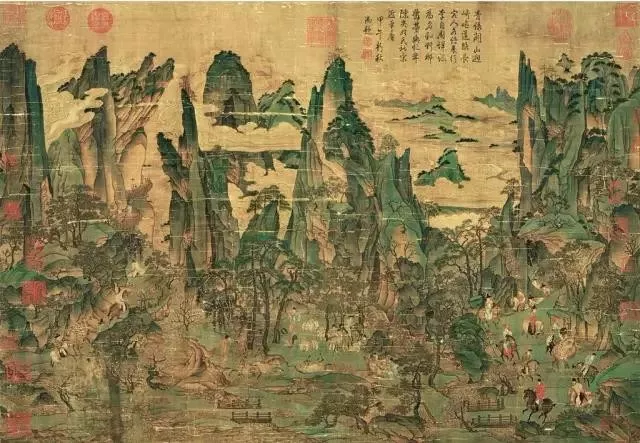 唐代書(shū)畫(huà)名家李昭道《明皇幸蜀圖》 唐代李昭道《明皇幸蜀圖》