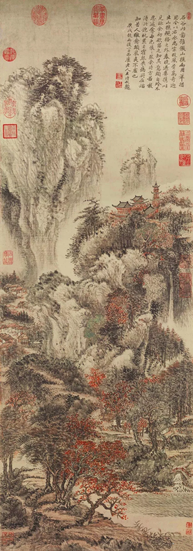 清 王翚 溪山紅樹(shù)圖 清 王翚 溪山紅樹(shù)圖