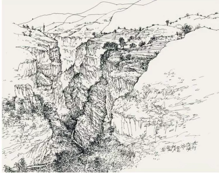 閻敏速寫山水畫作品欣賞