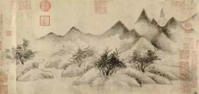 南宋·米友仁 云山圖 紙本墨色 27.6×57cm 美國克利夫蘭藝術(shù)博物館藏 南宋·米友仁 云山圖 紙本墨色 27.6×57cm 美國克利夫蘭藝術(shù)博物館藏