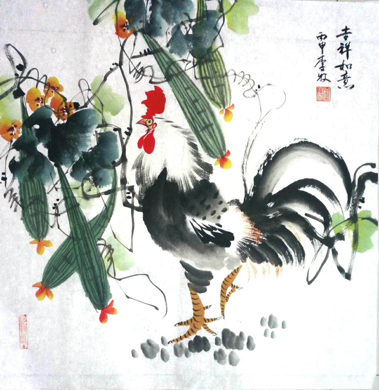 李牧國(guó)畫(huà)作品《【吉祥如意】作者李牧》【圖0】