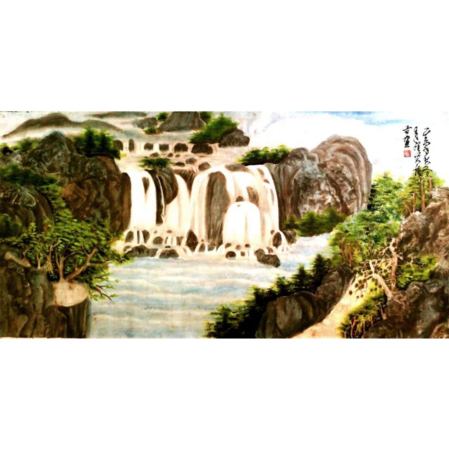 顧順強(qiáng)國(guó)畫作品《【高山流水】作者顧順強(qiáng)》