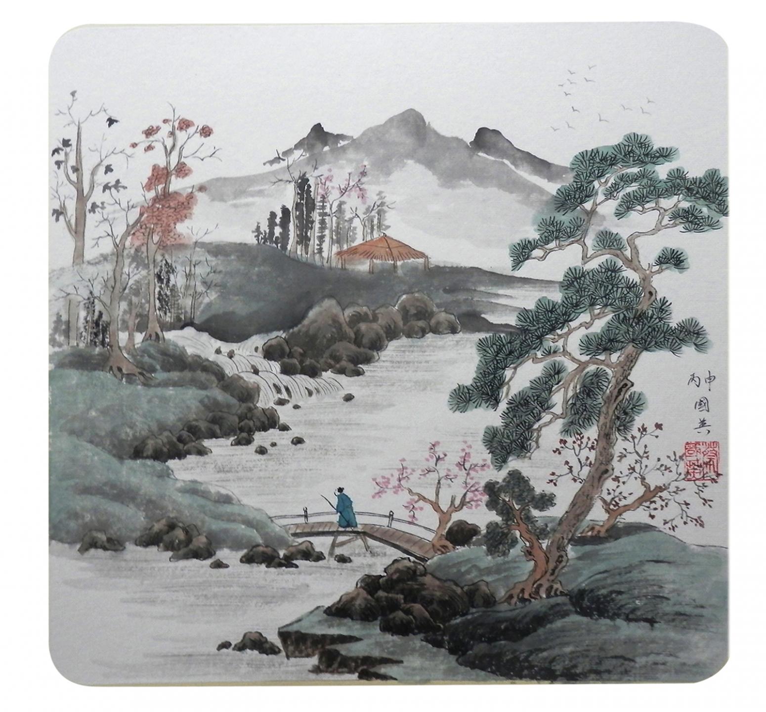 蔡國(guó)英國(guó)畫作品《【水墨山水】作者蔡國(guó)英》【圖0】