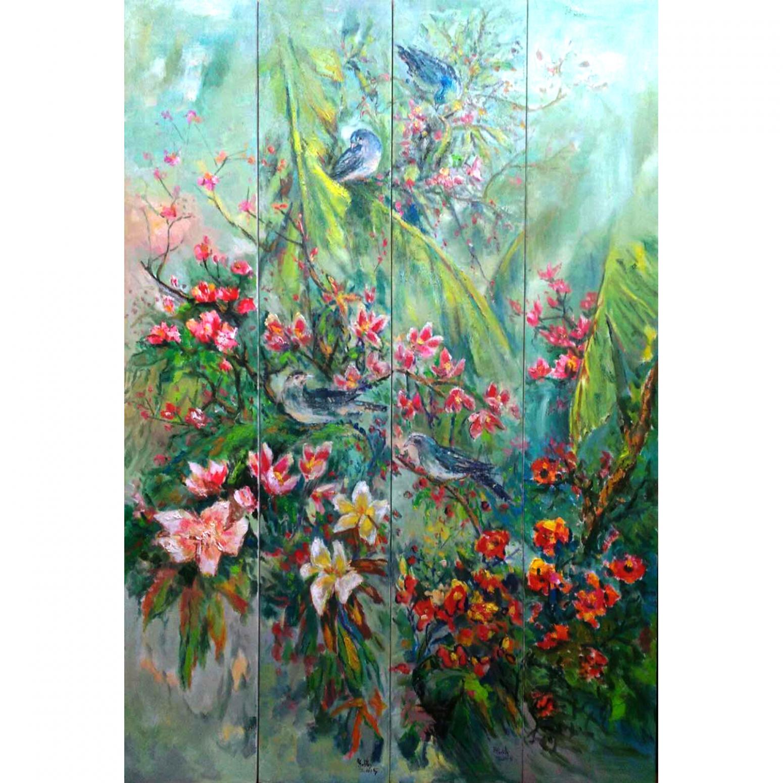 陳以濤油畫作品《【南國春雨】作者陳以濤》