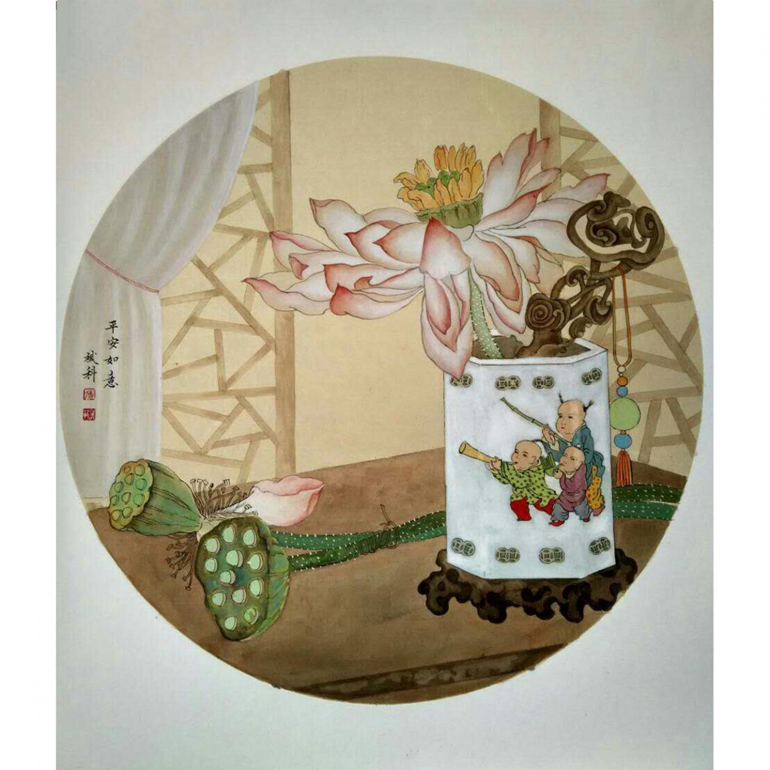 傅斌科國畫作品《【蓮】作者傅斌科》