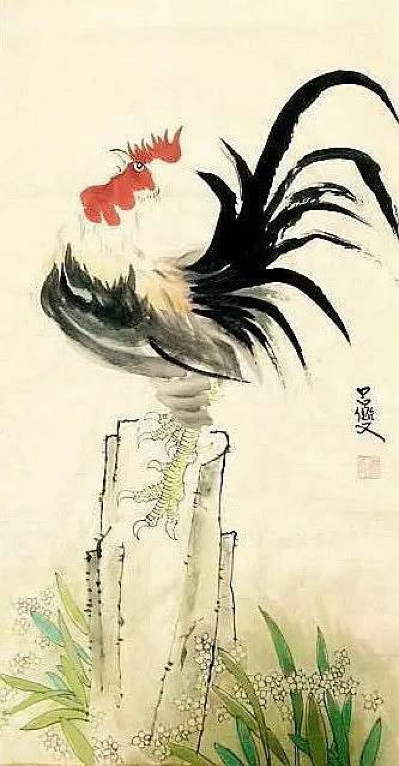 呂雙國(guó)畫(huà)作品《【金雞報(bào)曉】作者呂雙》【圖0】