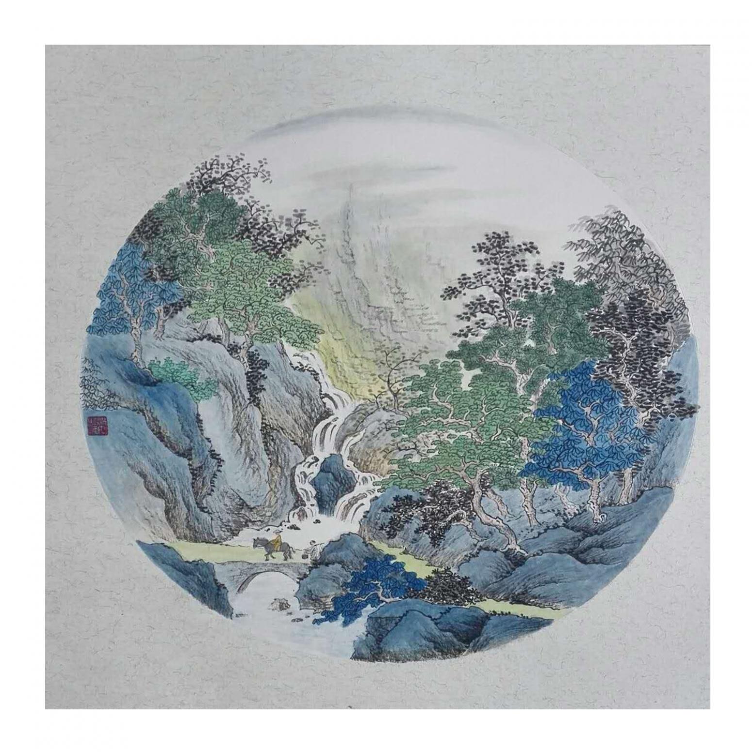 陳奇培國(guó)畫(huà)作品《【圓形軟卡】作者陳奇培 臨摹》