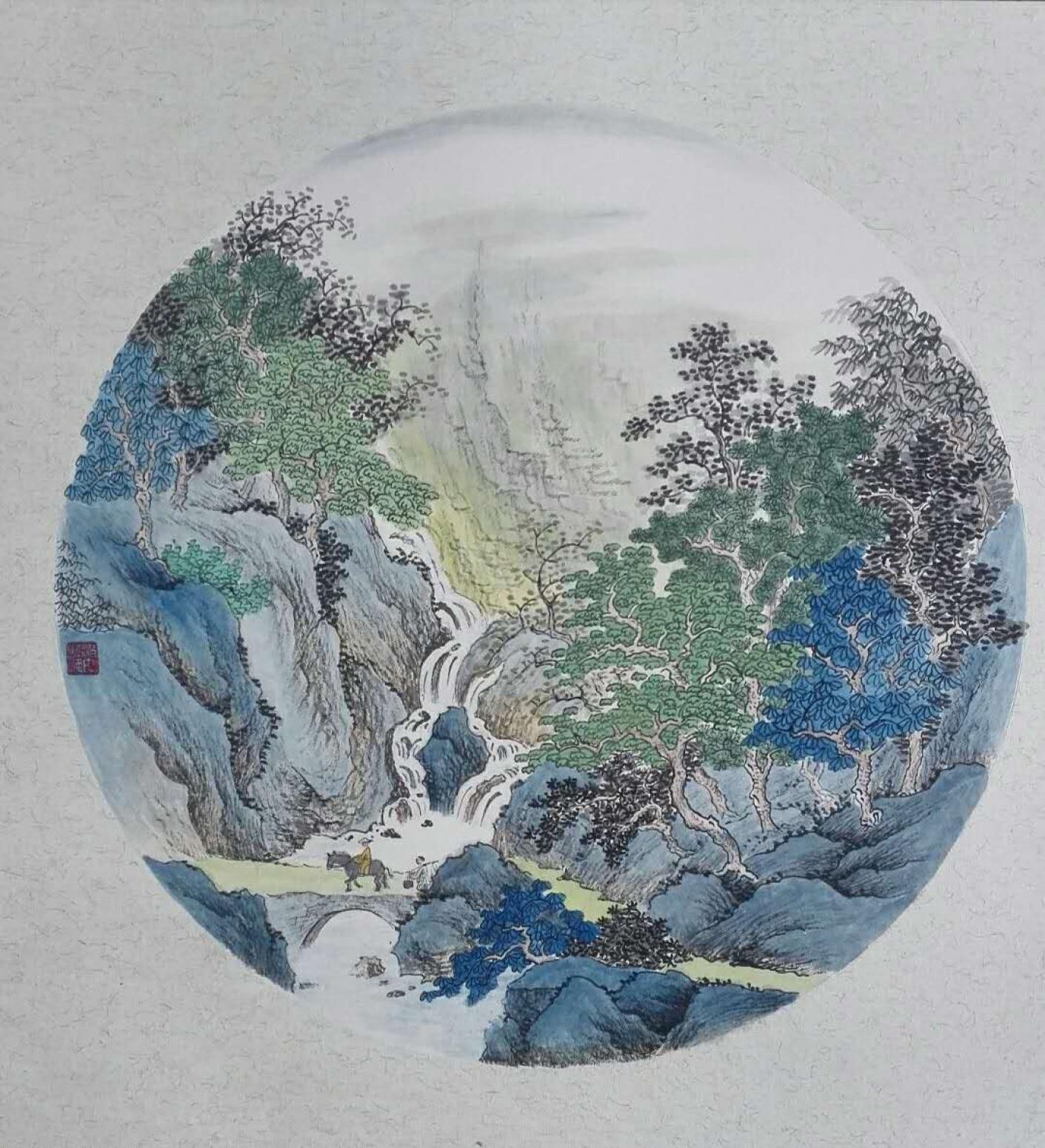 陳奇培國(guó)畫(huà)作品《【圓形軟卡】作者陳奇培 臨摹》【圖0】