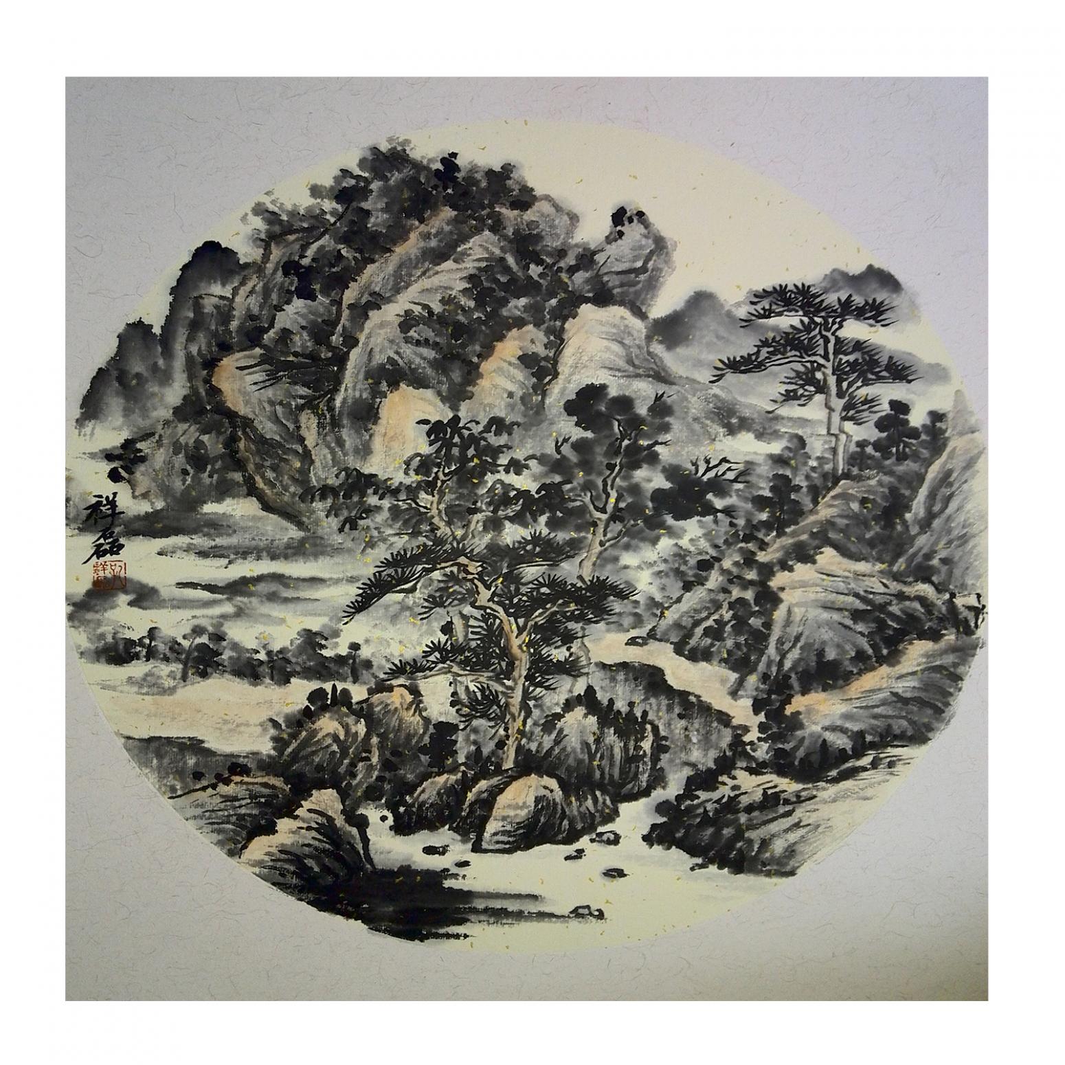 孔祥磊國畫作品《【山水5】作者孔祥磊》