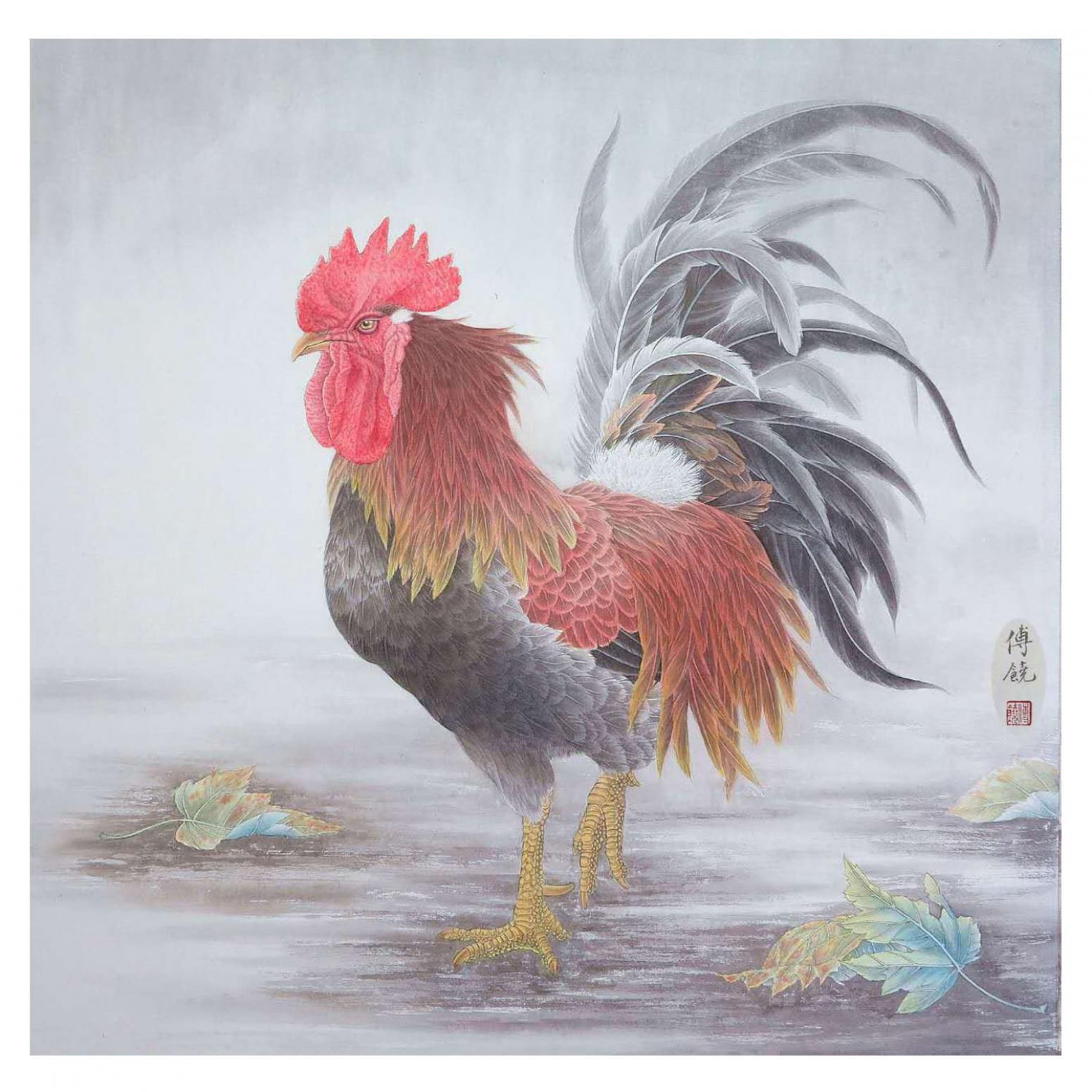 傅饒國(guó)畫作品《【雄雞圖】作者傅饒》