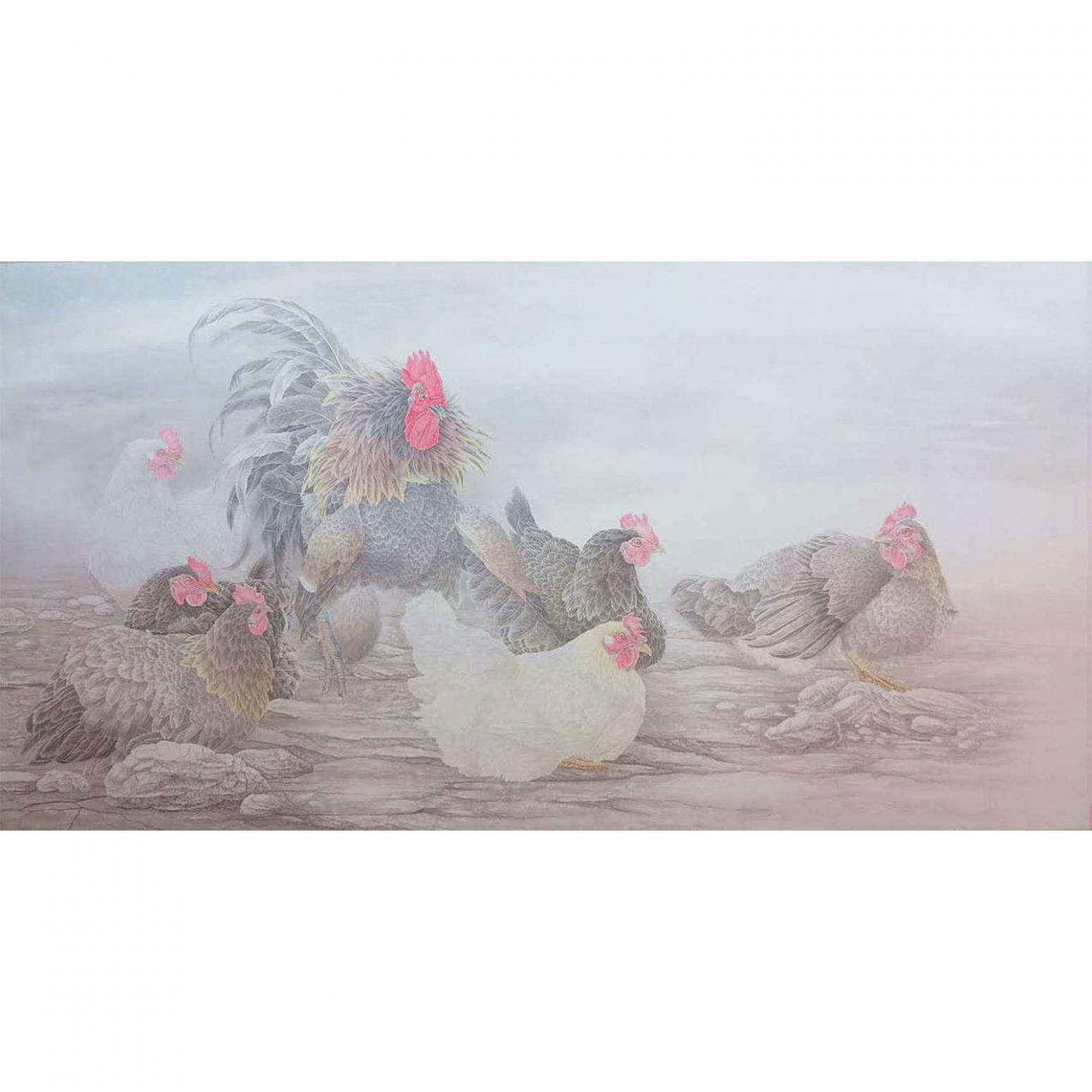 傅饒國畫作品《【群秀圖】作者傅饒》