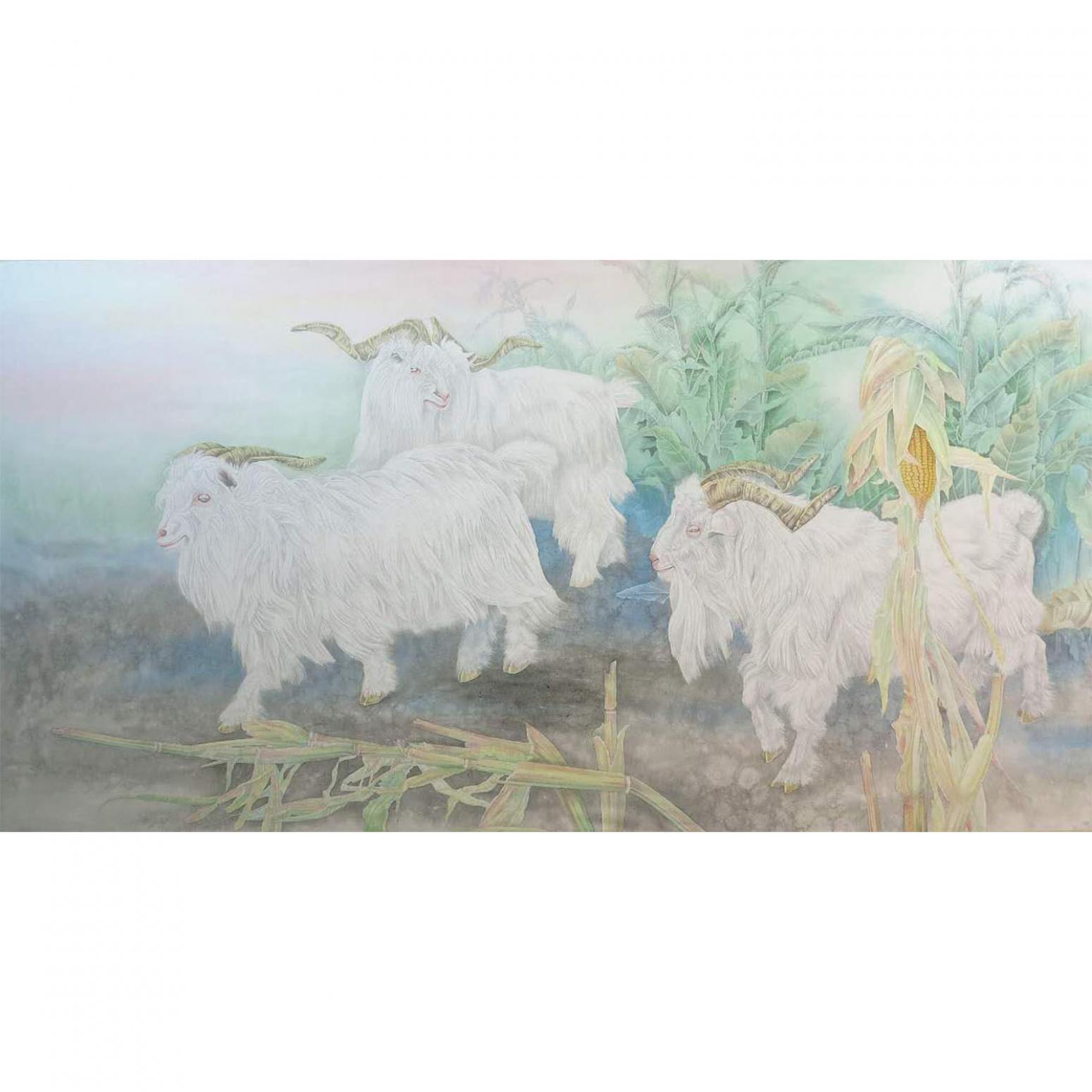 傅饒國(guó)畫作品《【三陽(yáng)開泰】作者傅饒》