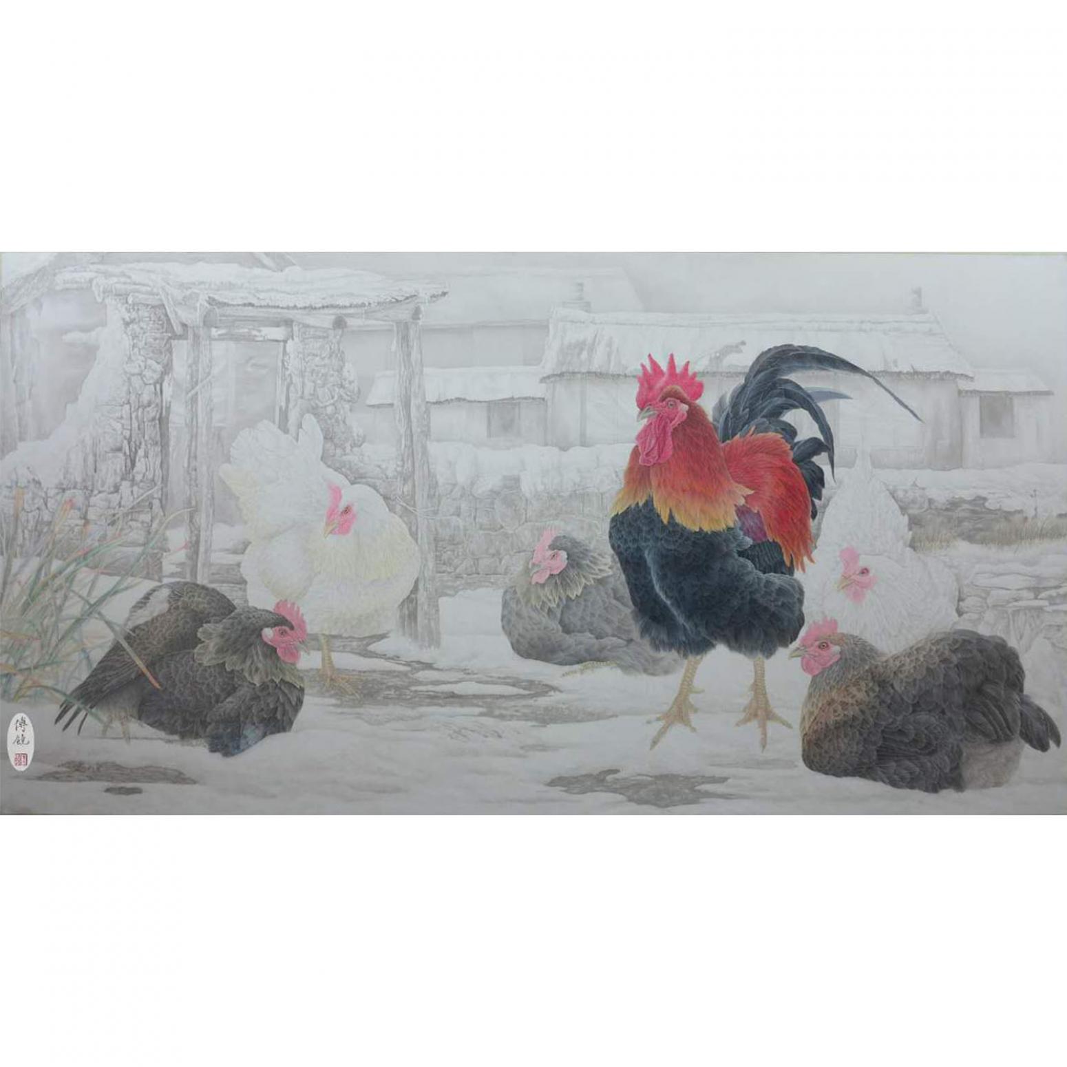 傅饒國畫作品《【英姿颯爽】作者傅饒》