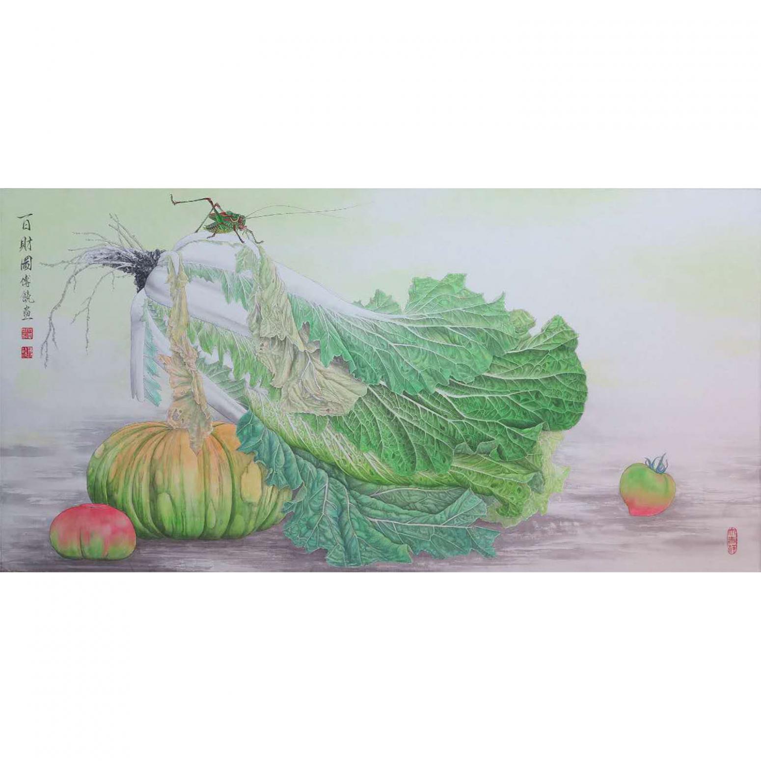 傅饒國畫作品《【百財圖4】作者傅饒》