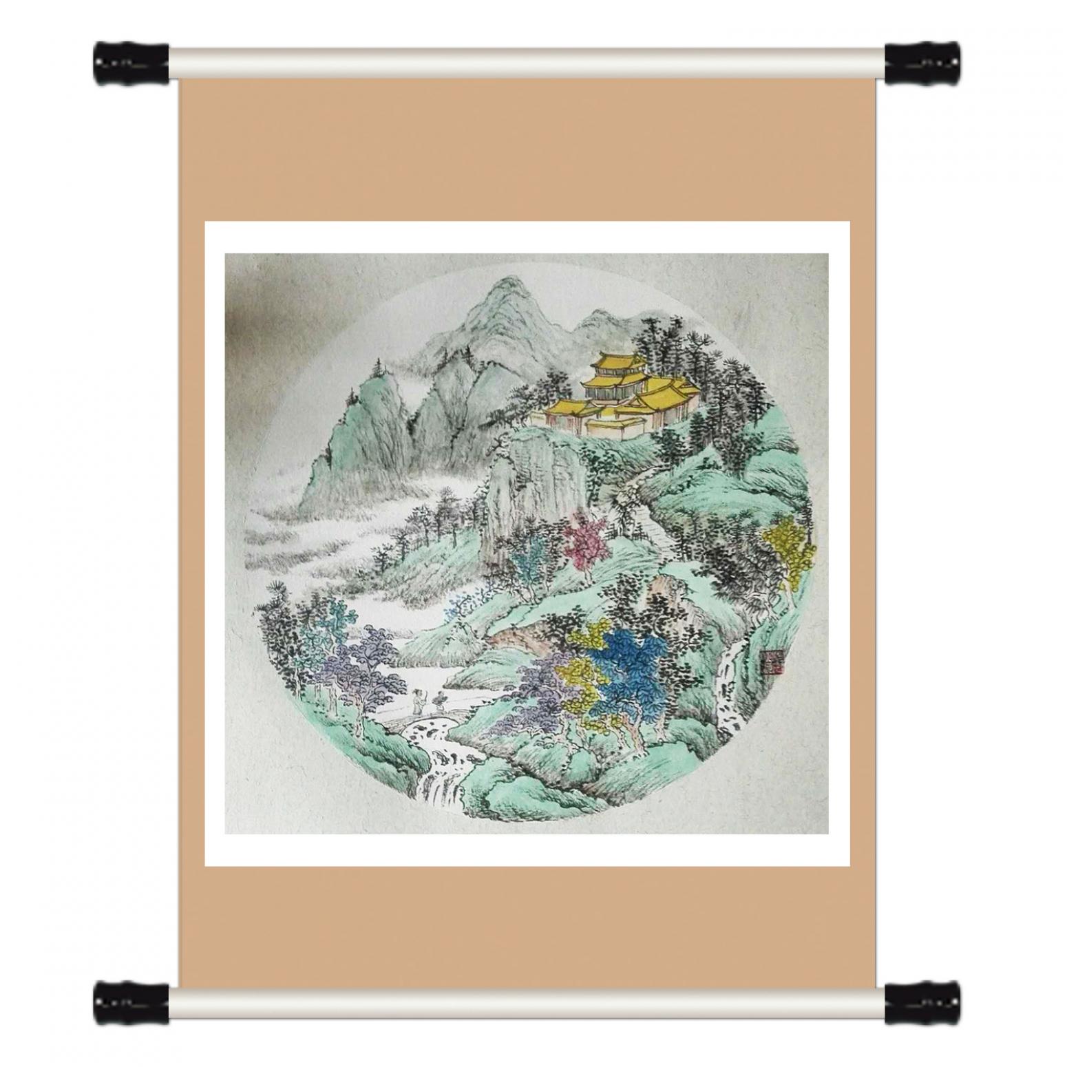 陳奇培國畫作品《【圓形軟卡】作者陳奇培 臨摹》【圖1】