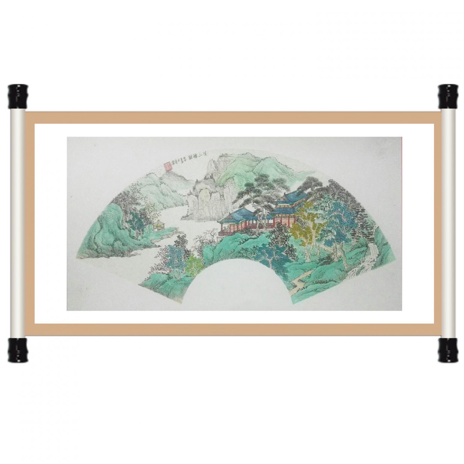 陳奇培國畫作品《【扇面】作者陳奇培 臨摹》【圖1】