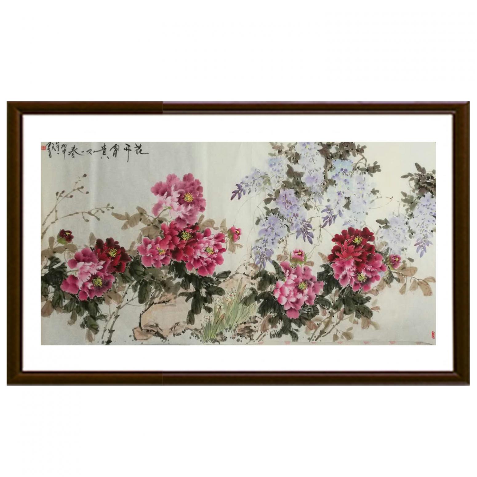 王長(zhǎng)泉國畫作品《花開富貴》【圖2】
