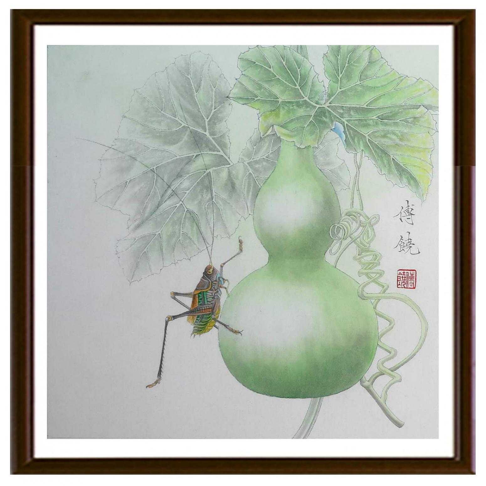 傅饒國(guó)畫作品《【綠藤】作者傅饒》【圖2】