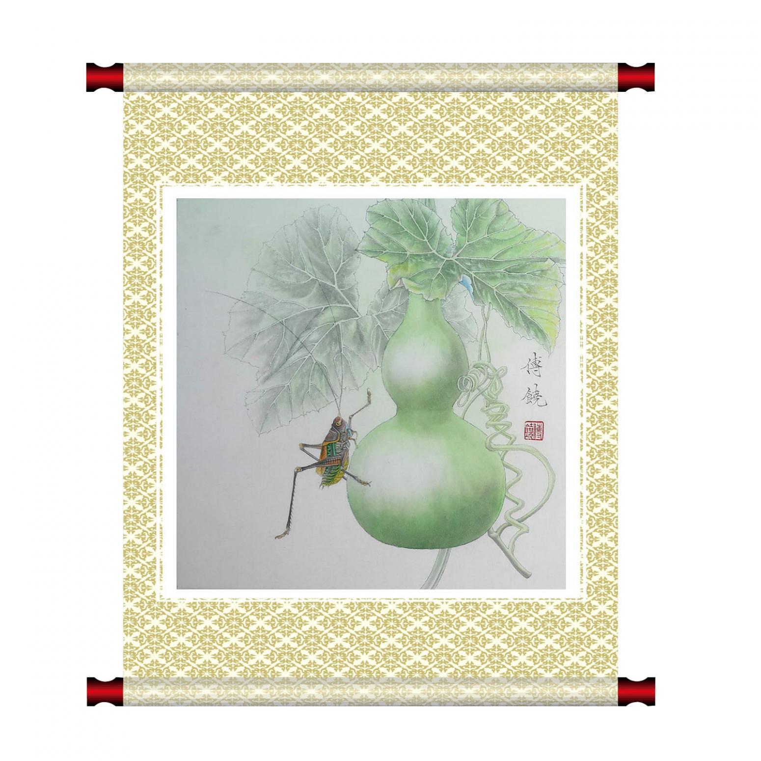 傅饒國(guó)畫作品《【綠藤】作者傅饒》【圖1】