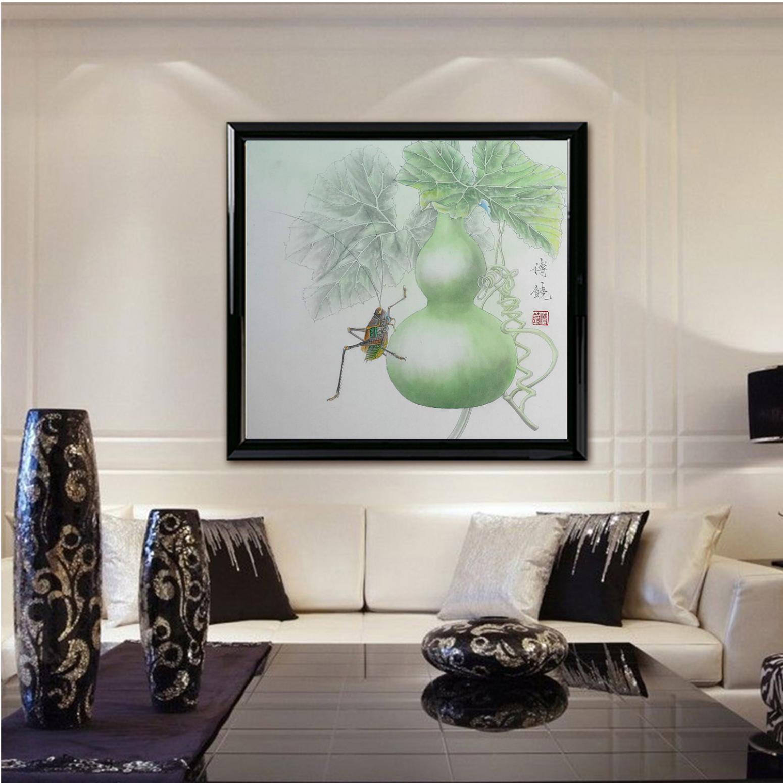 傅饒國(guó)畫作品《【綠藤】作者傅饒》【圖3】