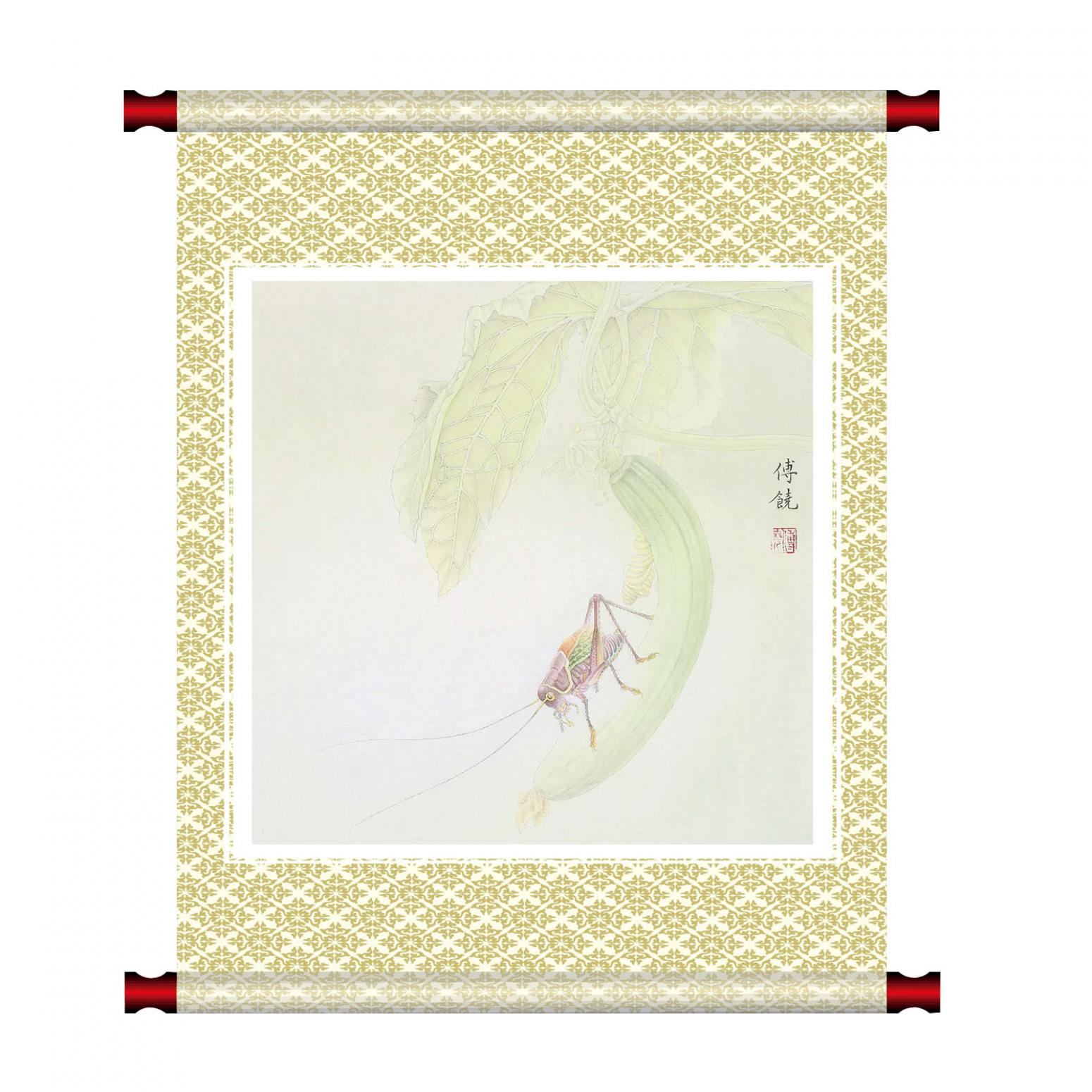 傅饒國畫作品《【蟈蟈】作者傅饒》【圖1】