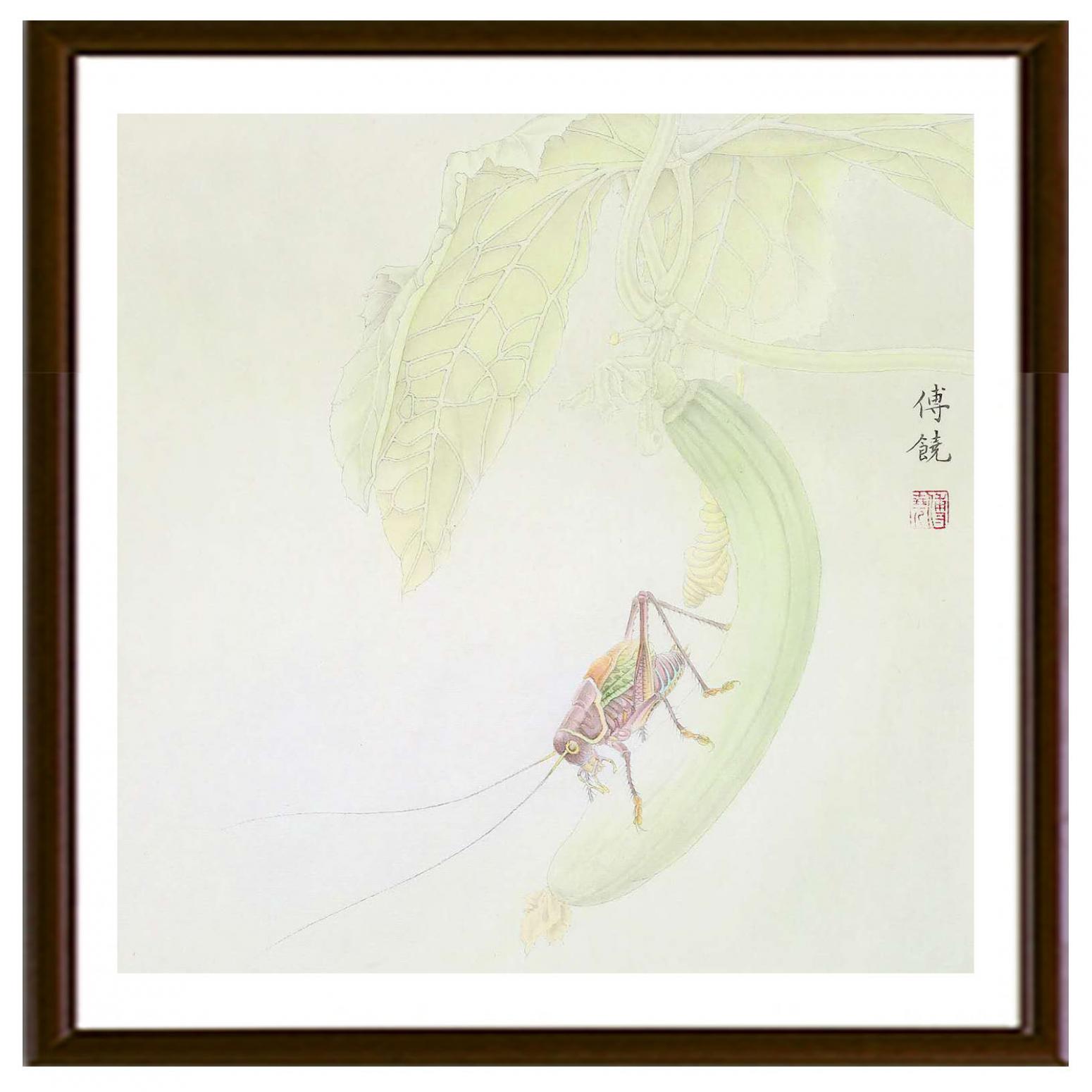 傅饒國畫作品《【蟈蟈】作者傅饒》【圖2】