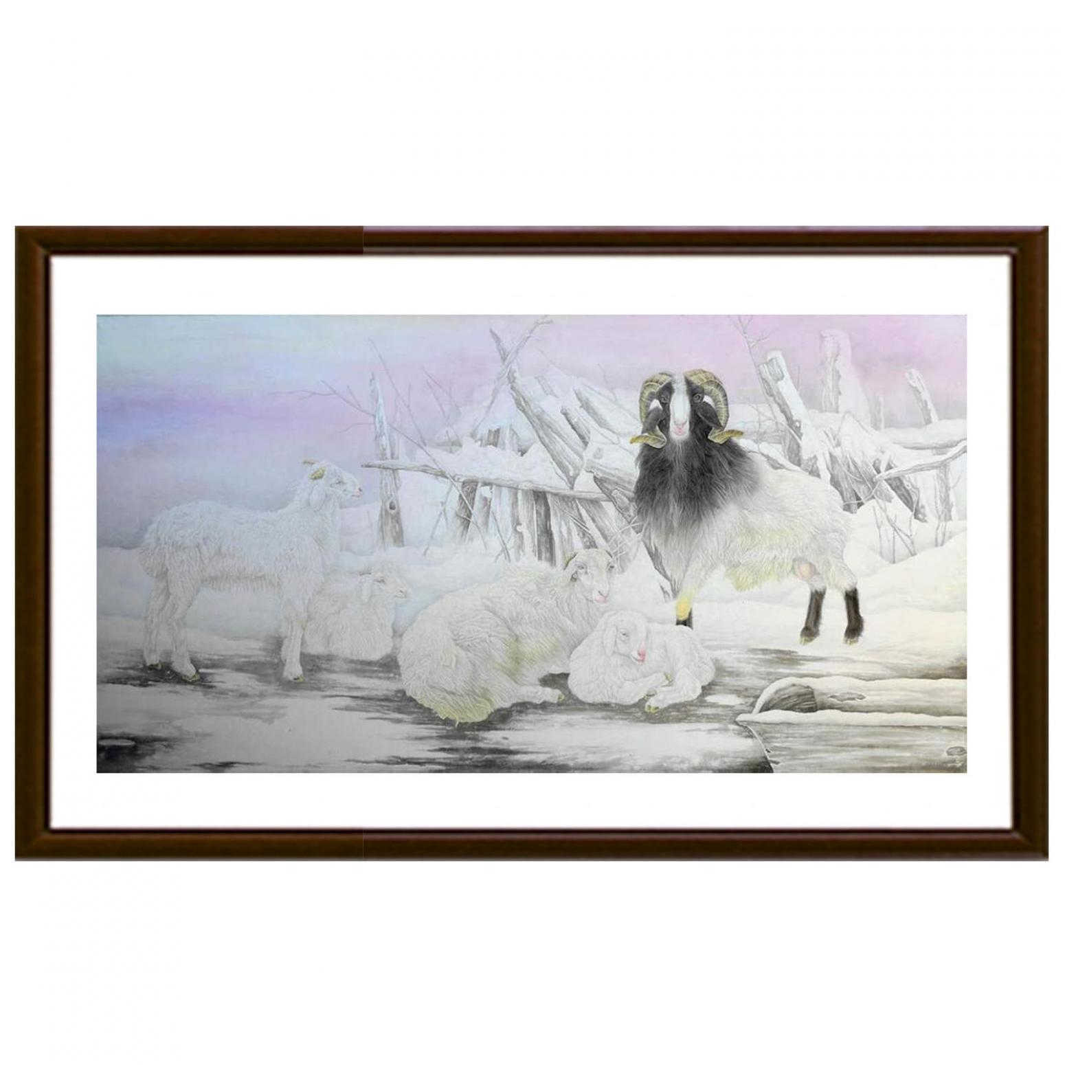 傅饒國(guó)畫(huà)作品《【羊羊得意】作者傅饒》【圖2】