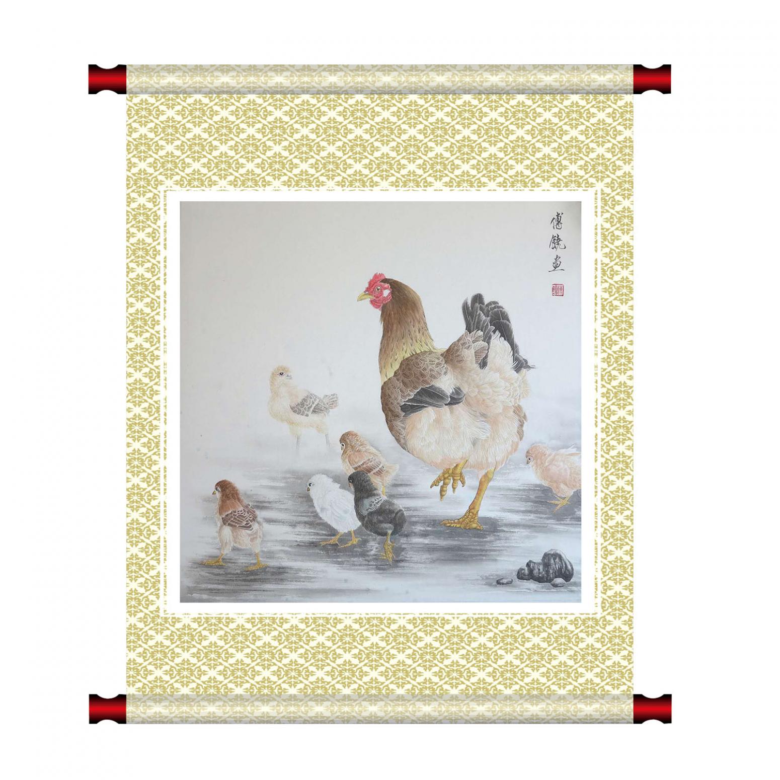 傅饒國(guó)畫(huà)作品《【合家歡】作者傅饒》【圖1】