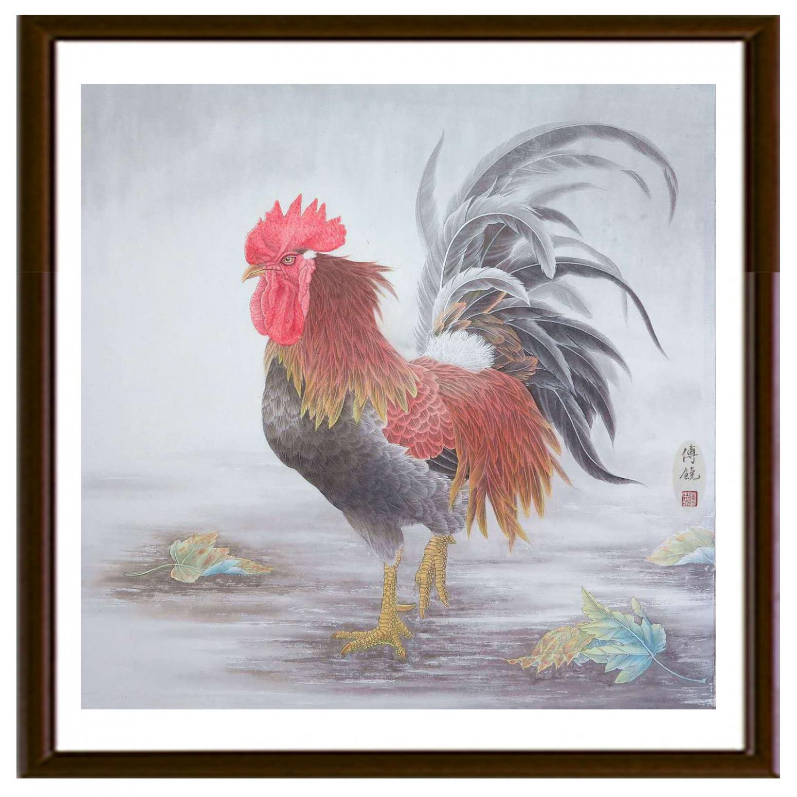 傅饒國(guó)畫作品《【雄雞圖】作者傅饒》【圖2】