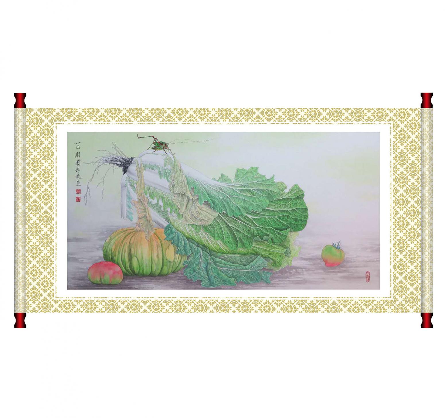 傅饒國畫作品《【百財圖4】作者傅饒》【圖1】