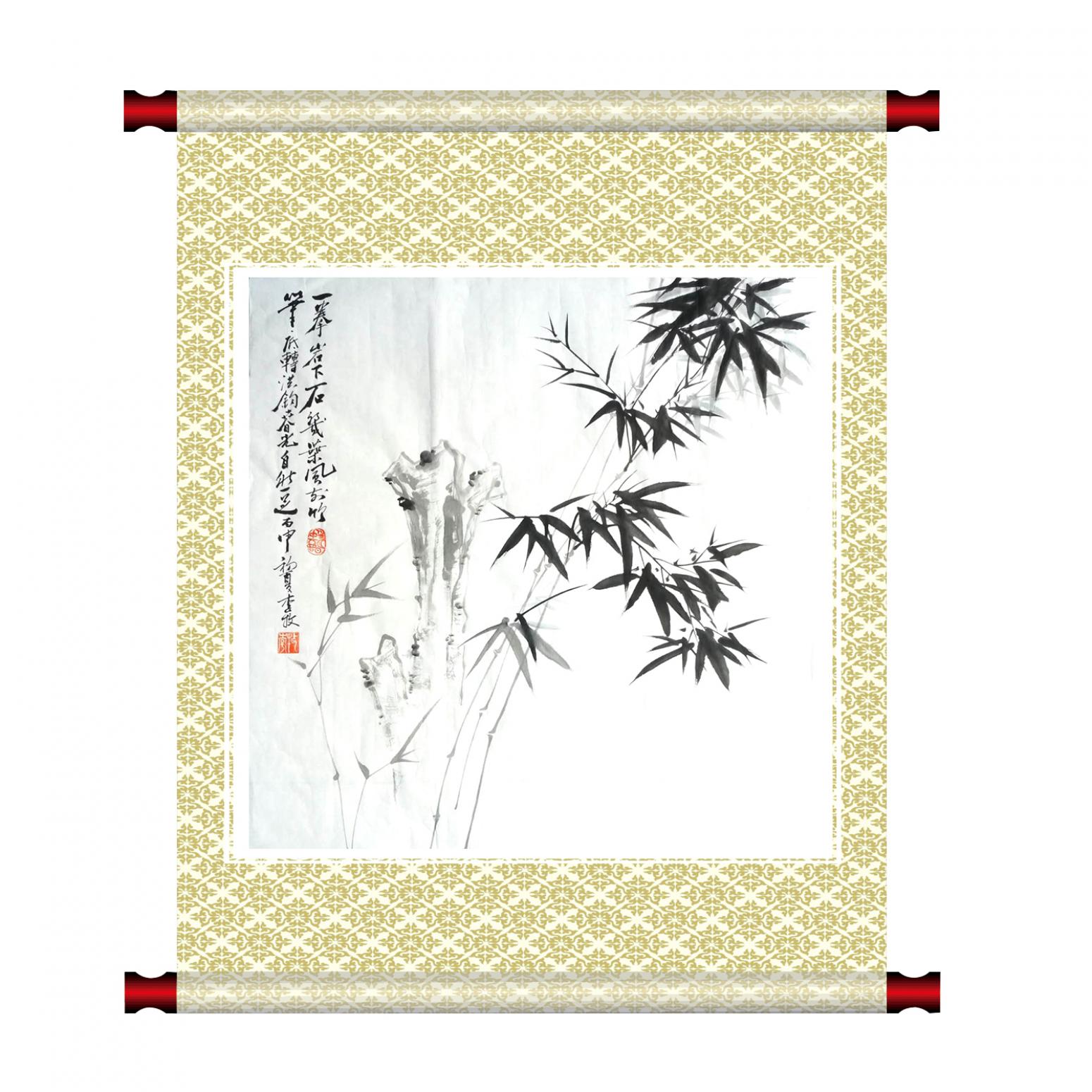 李牧國(guó)畫(huà)作品《【石中生機(jī)】作者李牧》【圖1】