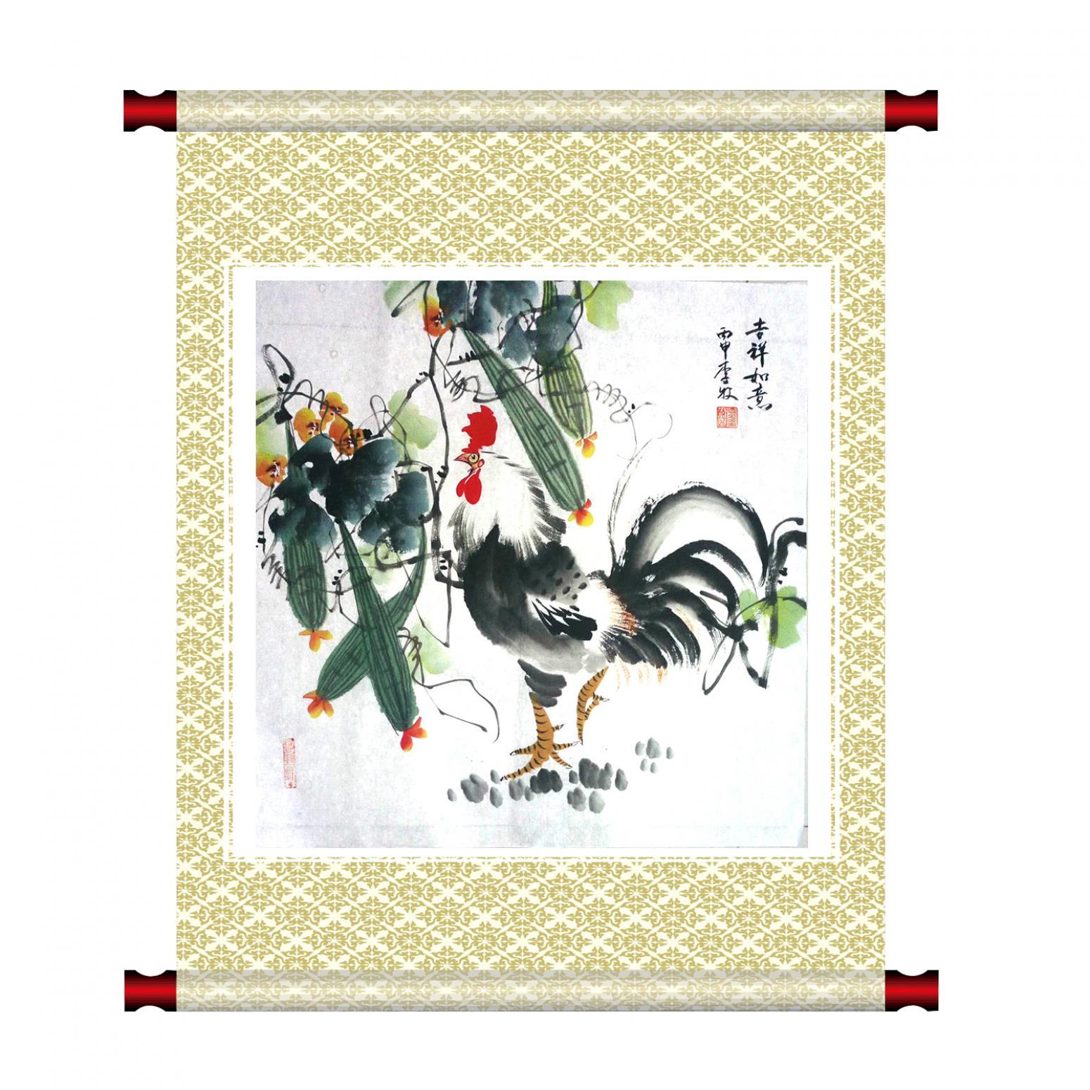 李牧國(guó)畫(huà)作品《【吉祥如意】作者李牧》【圖1】