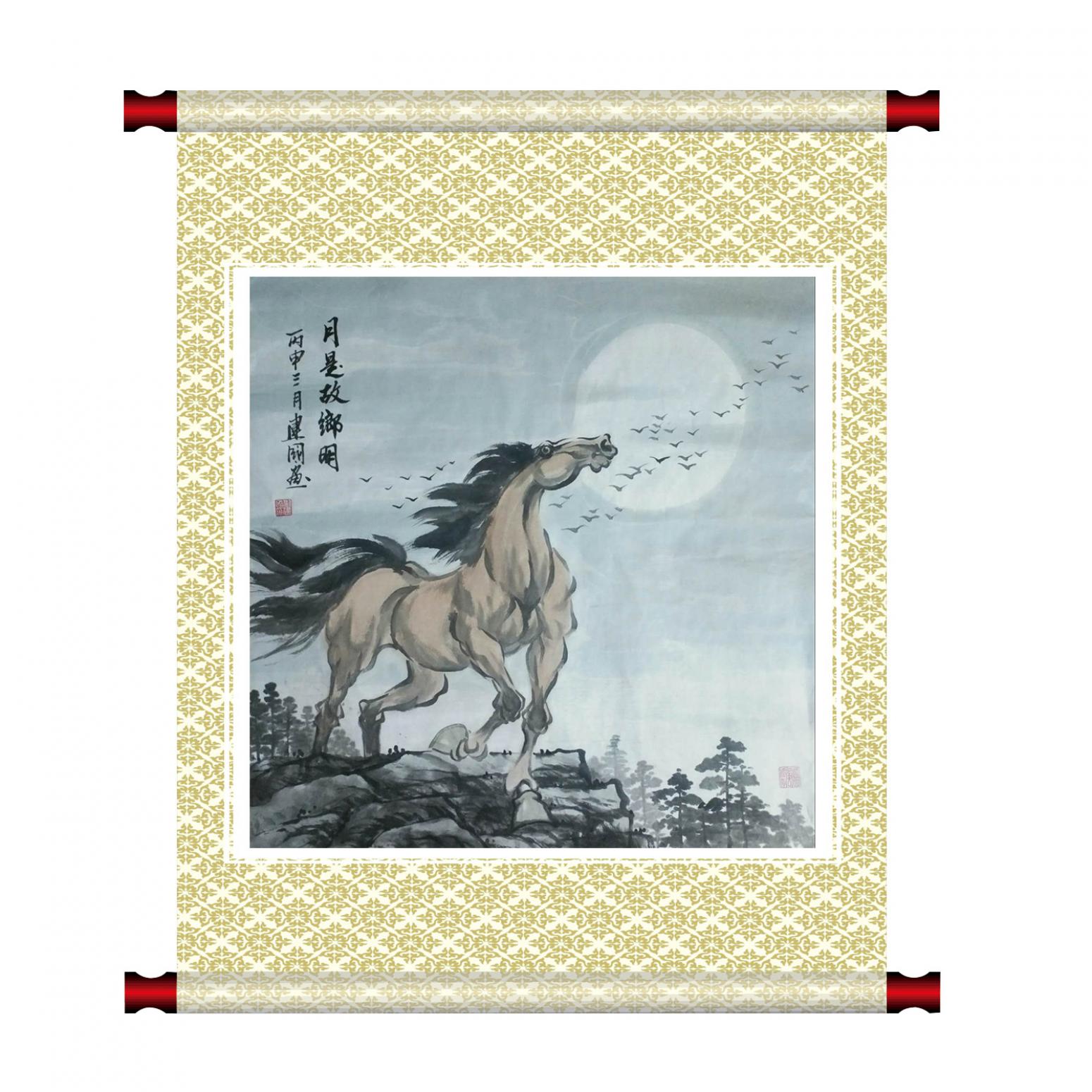 劉建國國畫作品《【月是故鄉(xiāng)圓】作者劉建國》【圖1】