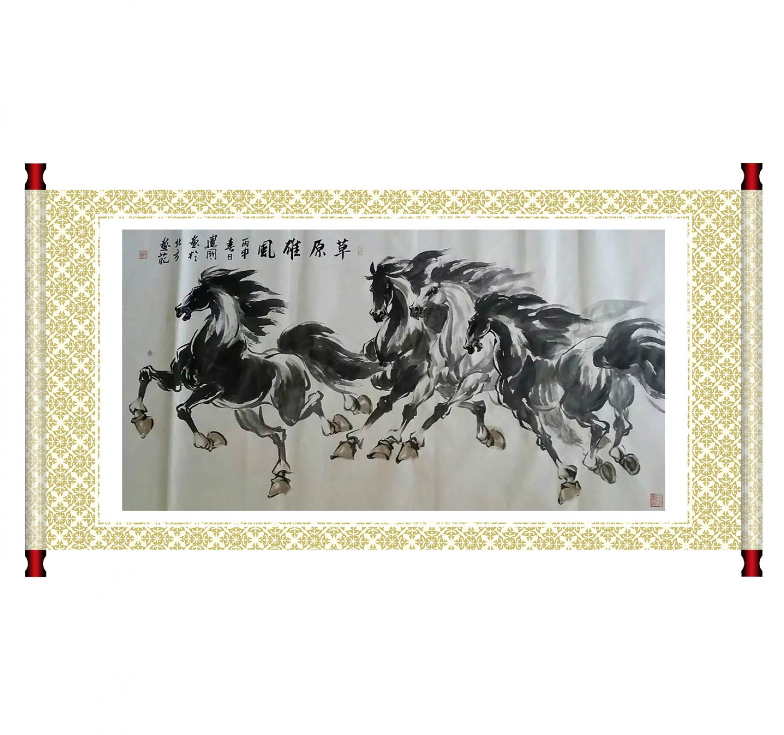 劉建國國畫作品《【草原雄風】作者劉建國》【圖1】