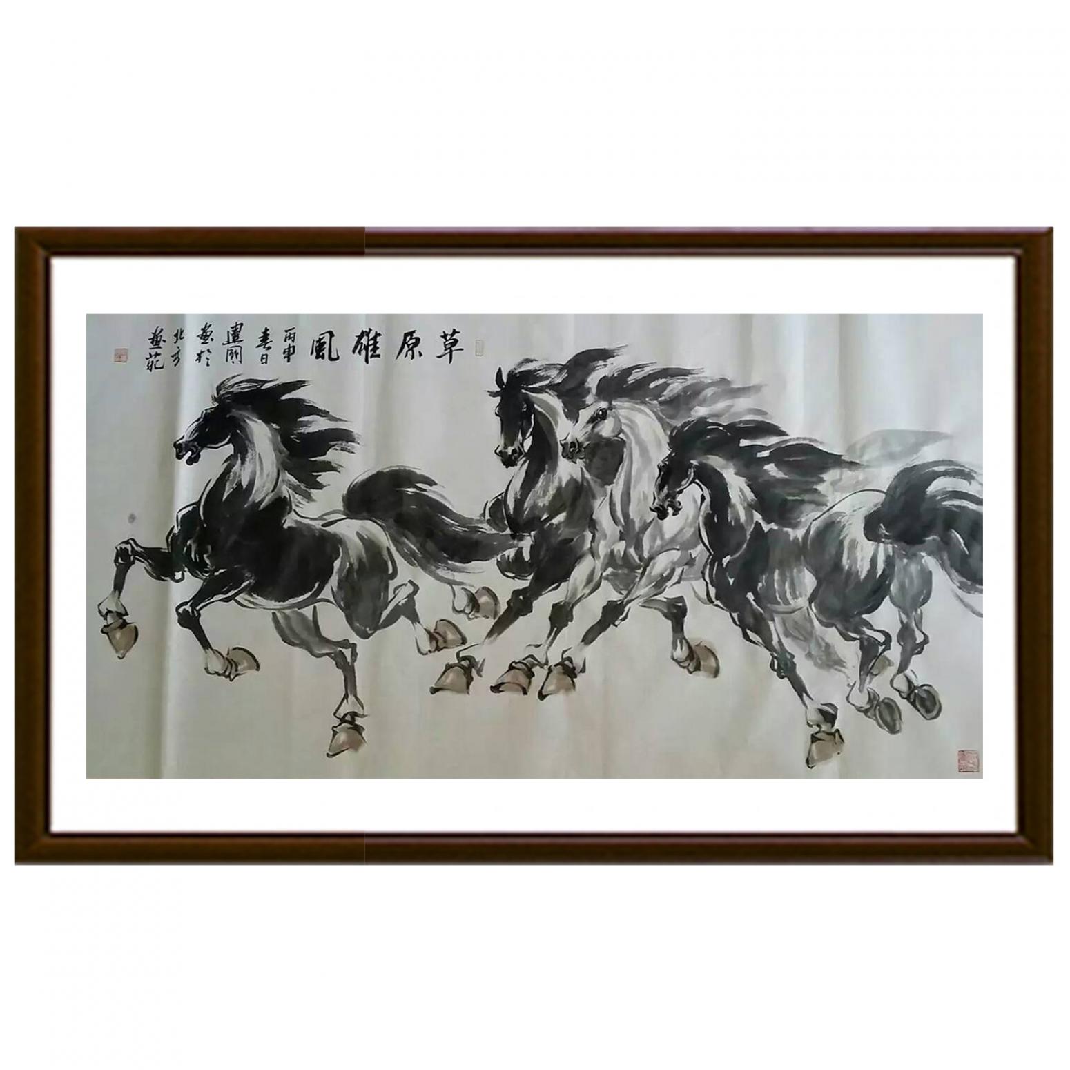 劉建國國畫作品《【草原雄風】作者劉建國》【圖2】