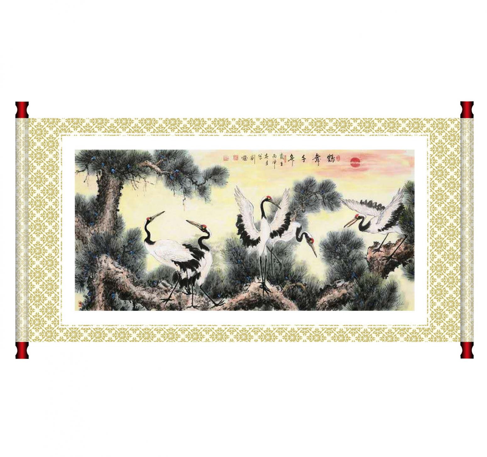 劉燃國畫作品《【鶴舞千年】作者劉燃》【圖1】