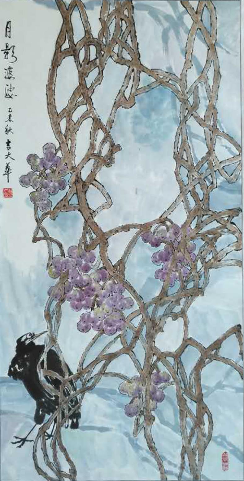 吉大華國畫作品《【月影婆娑】作者吉大華》【圖0】