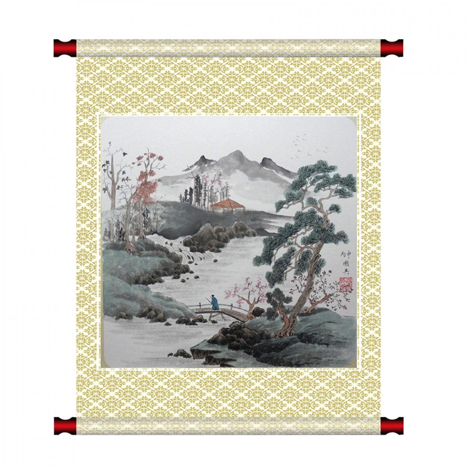 蔡國(guó)英國(guó)畫作品《【水墨山水】作者蔡國(guó)英》【圖1】