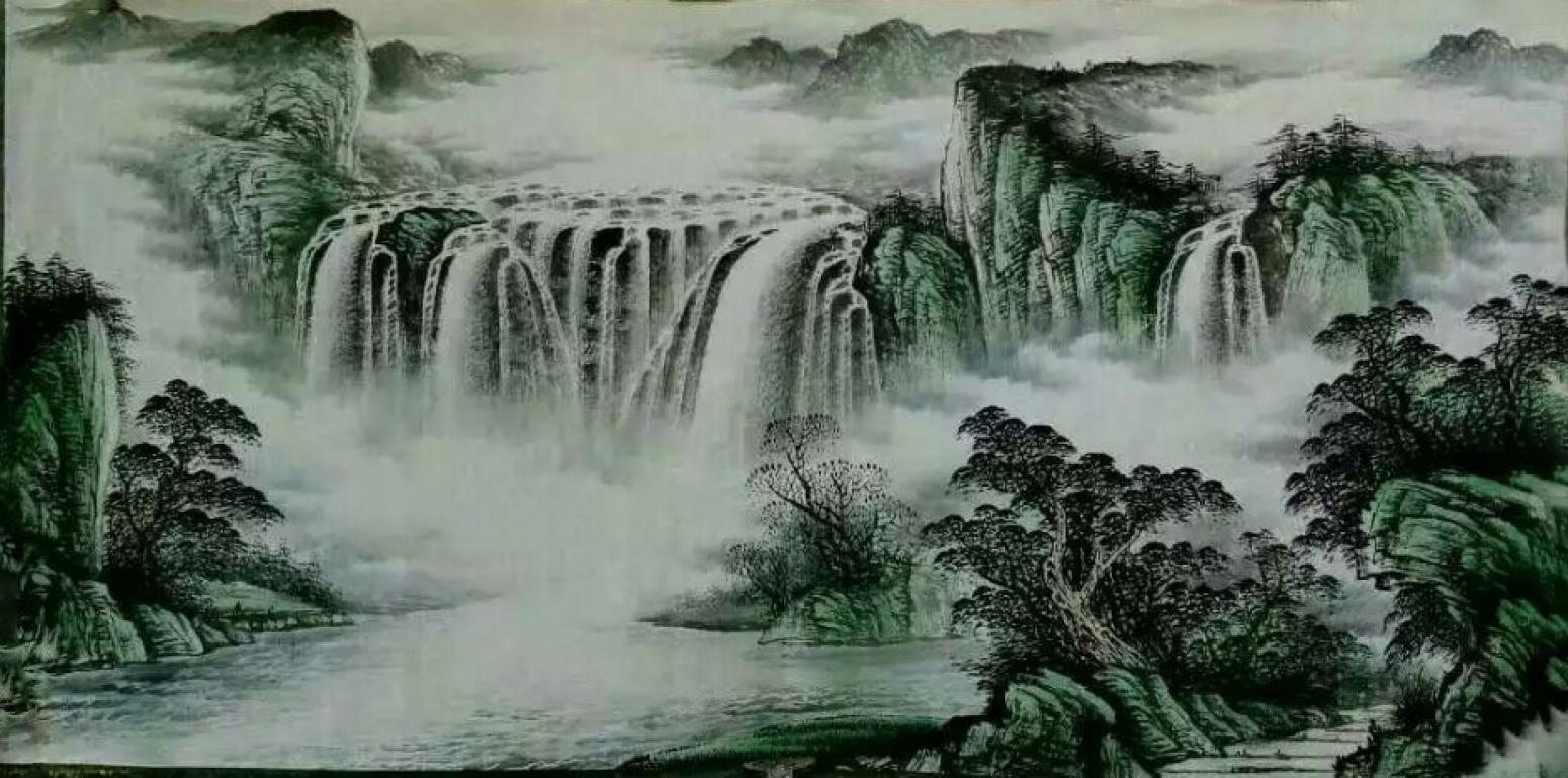 周馬龍國(guó)畫作品《【山水11】作者周馬龍》【圖0】
