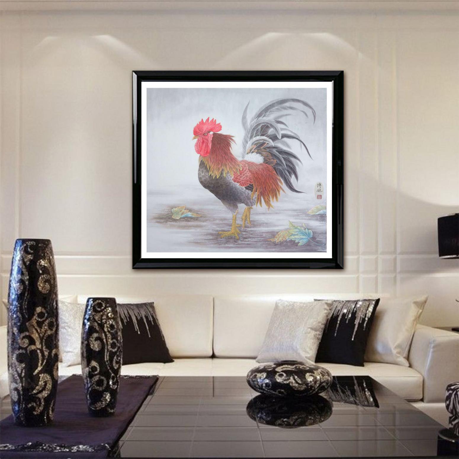 傅饒國(guó)畫作品《【雄雞圖】作者傅饒》【圖3】