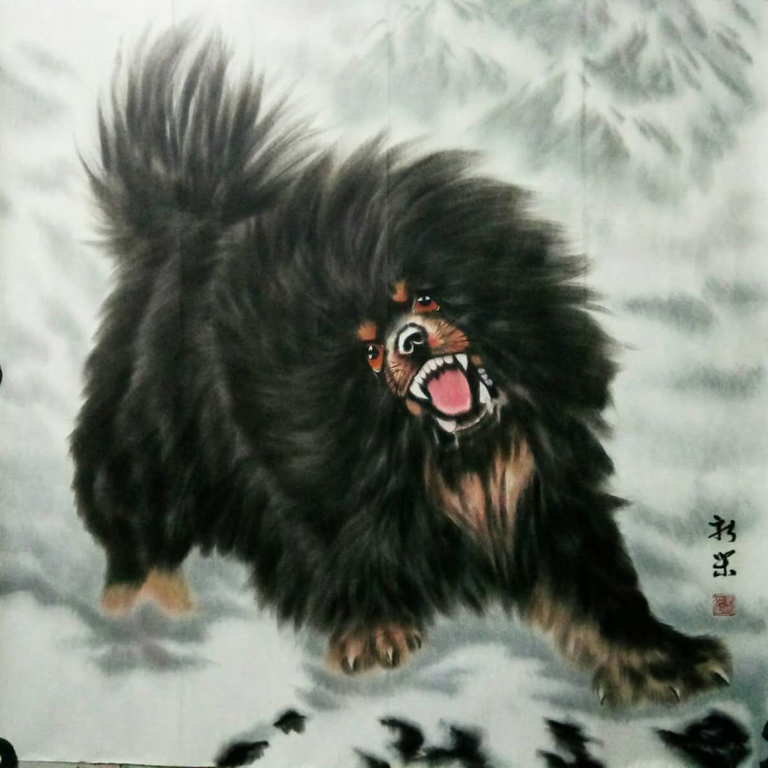 馬新榮國畫作品《【藏獒】作者馬新榮》【圖0】
