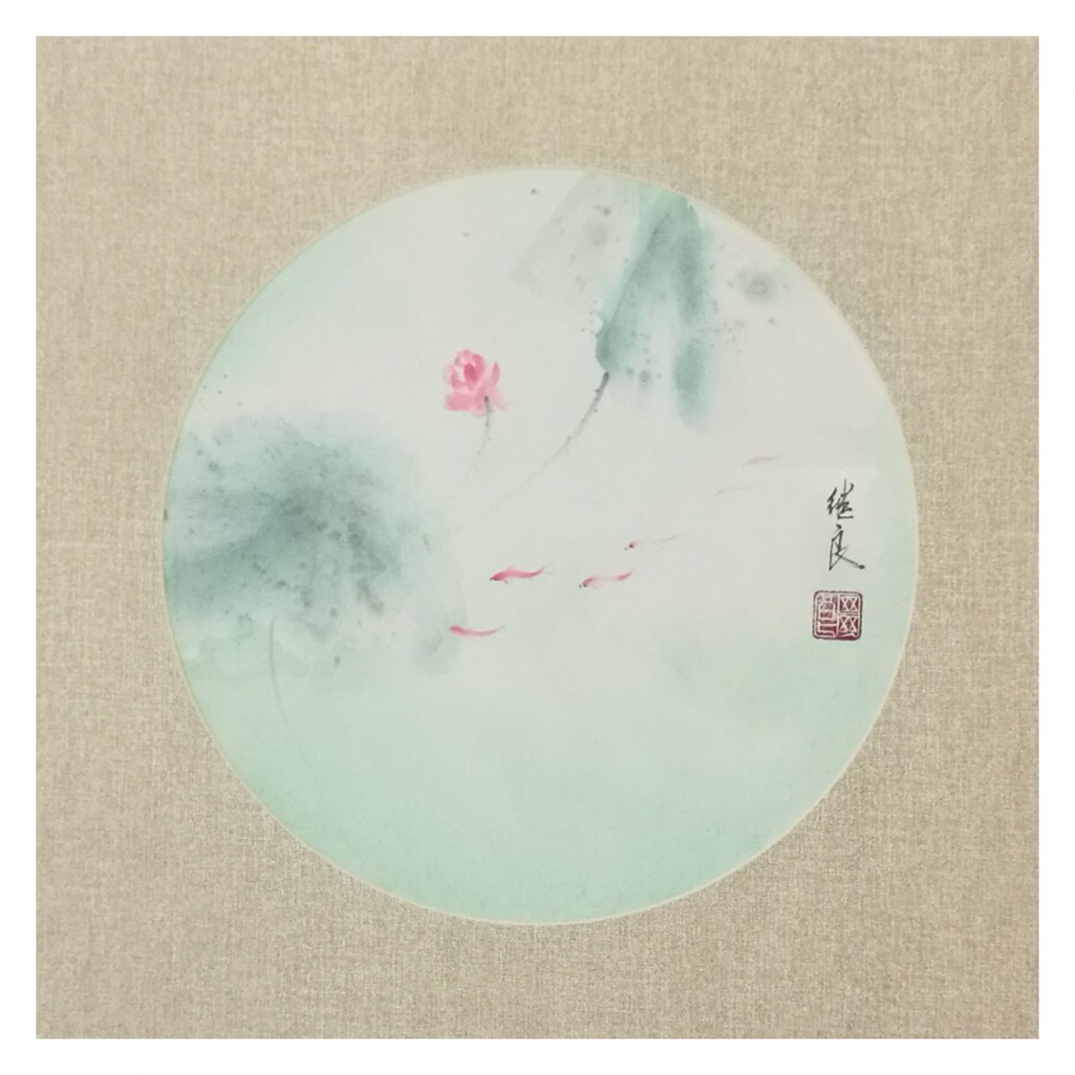 徐繼良國畫作品《【荷花1】作者徐繼良》