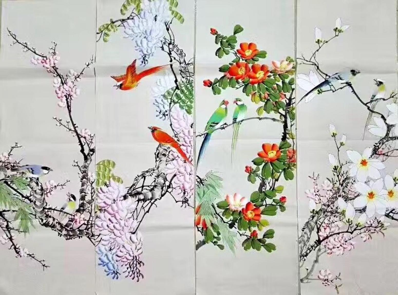 劉慧敏國畫作品《鳥語花香》【圖0】