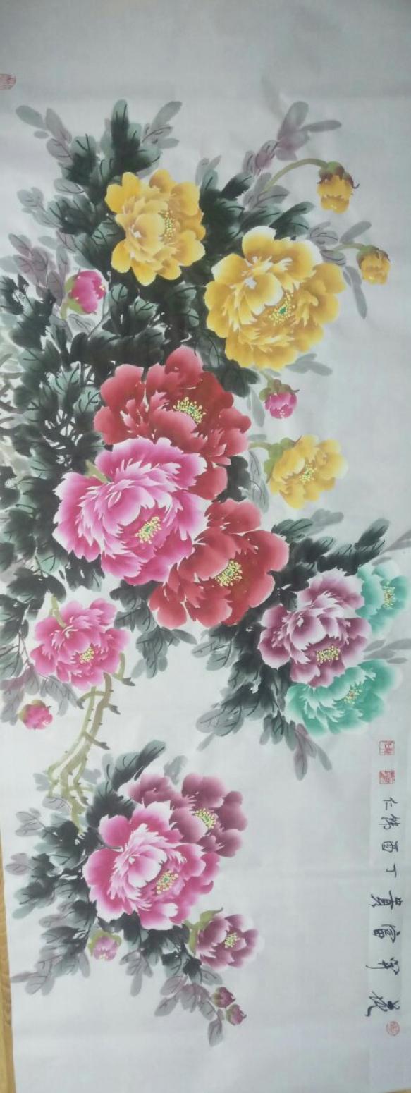韓仁國畫作品《花開富貴》
