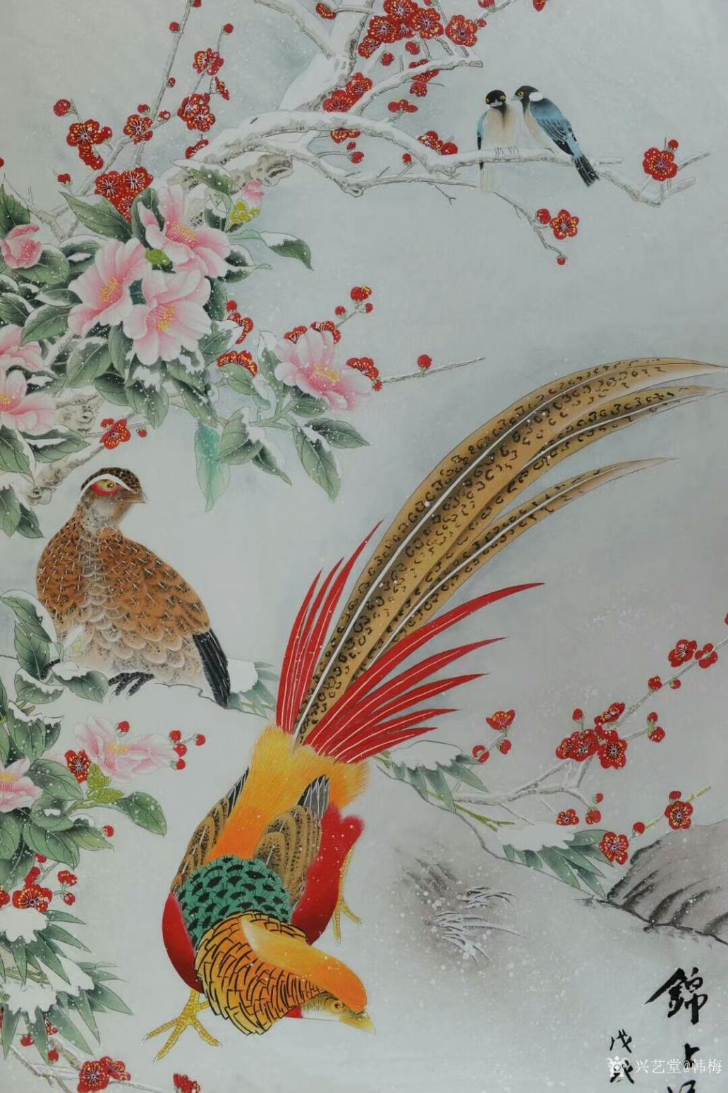 韓梅國(guó)畫(huà)作品《錦上添花》【圖0】