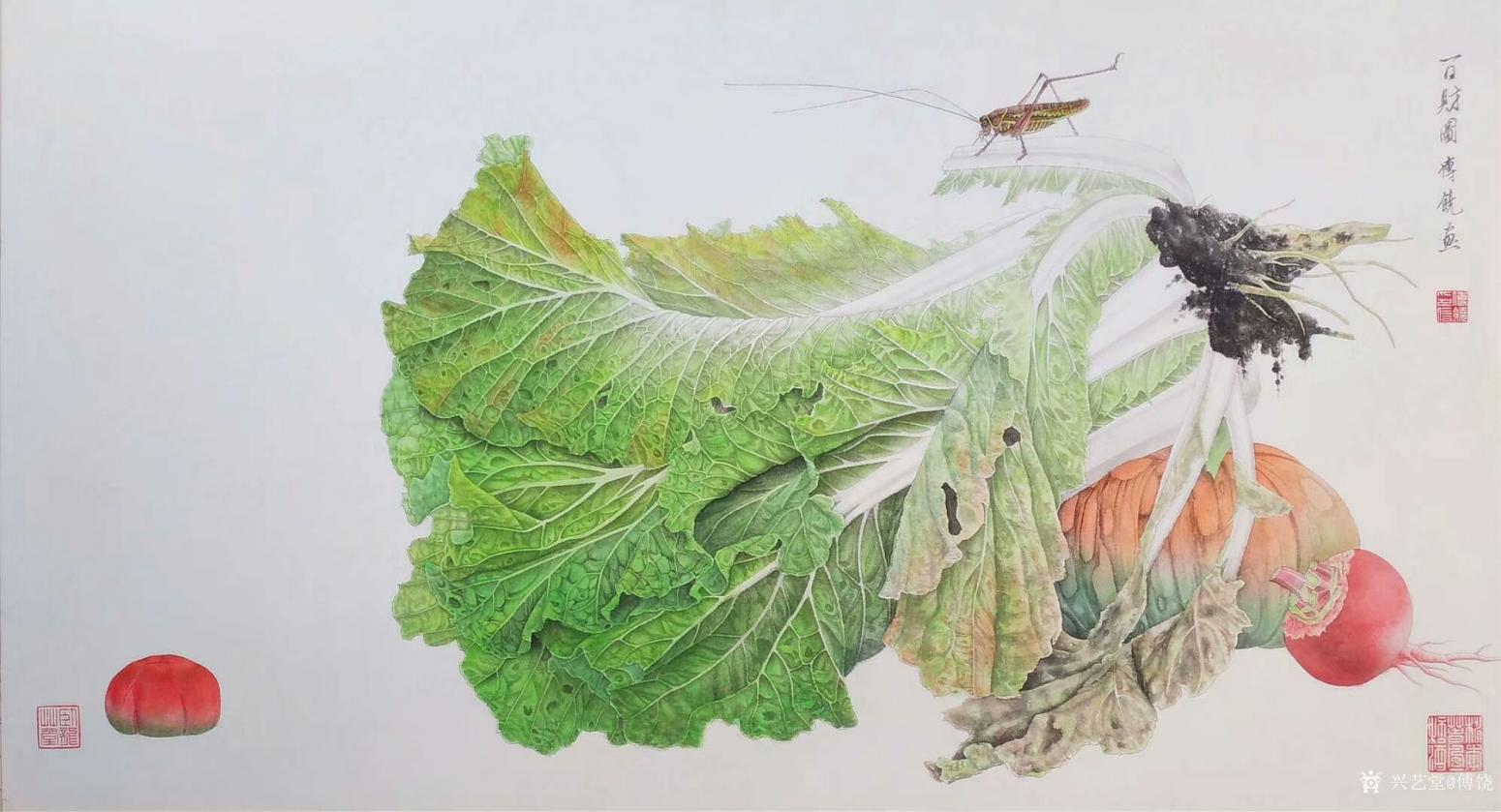 傅饒國(guó)畫作品《百財(cái)圖》【圖0】