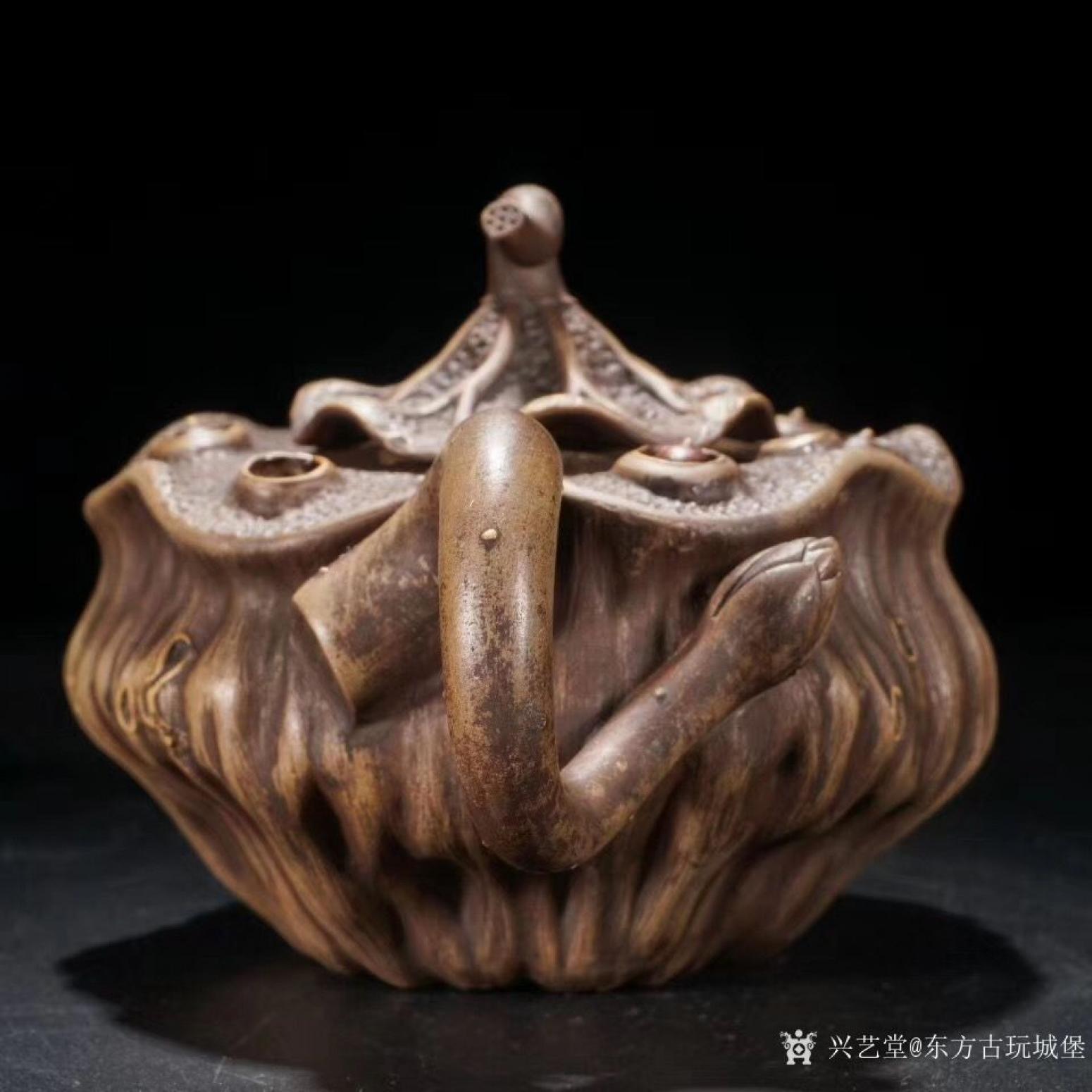 東方古玩城堡文玩雜項作品《「王寅仙」蓮蓬紫砂壺》【圖0】